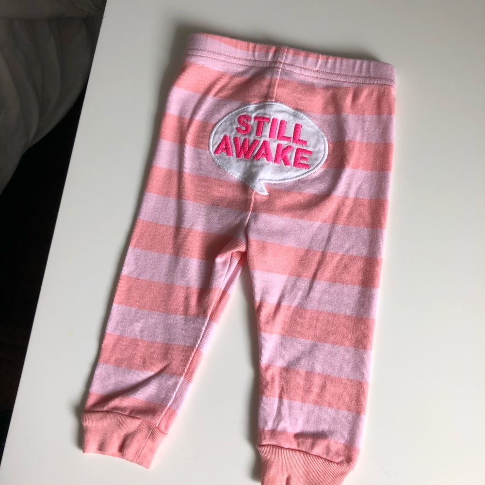 3-6M Girls: striped pyjama bottoms